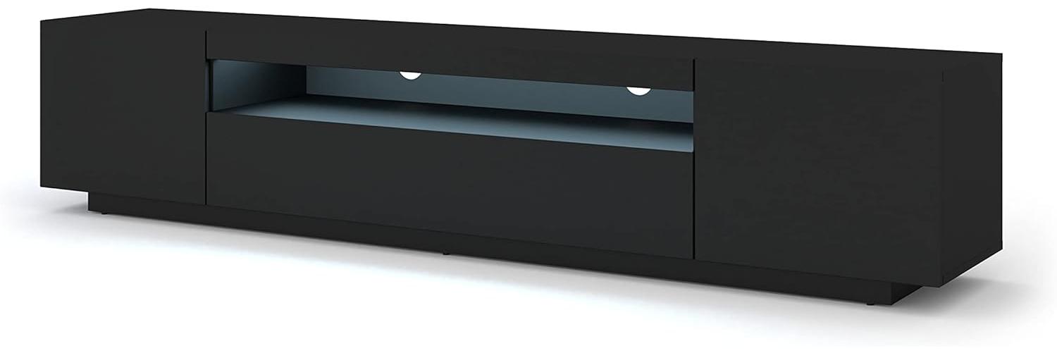 TV-Schrank AURA 200 cm schwarz matt + LED Bild 1