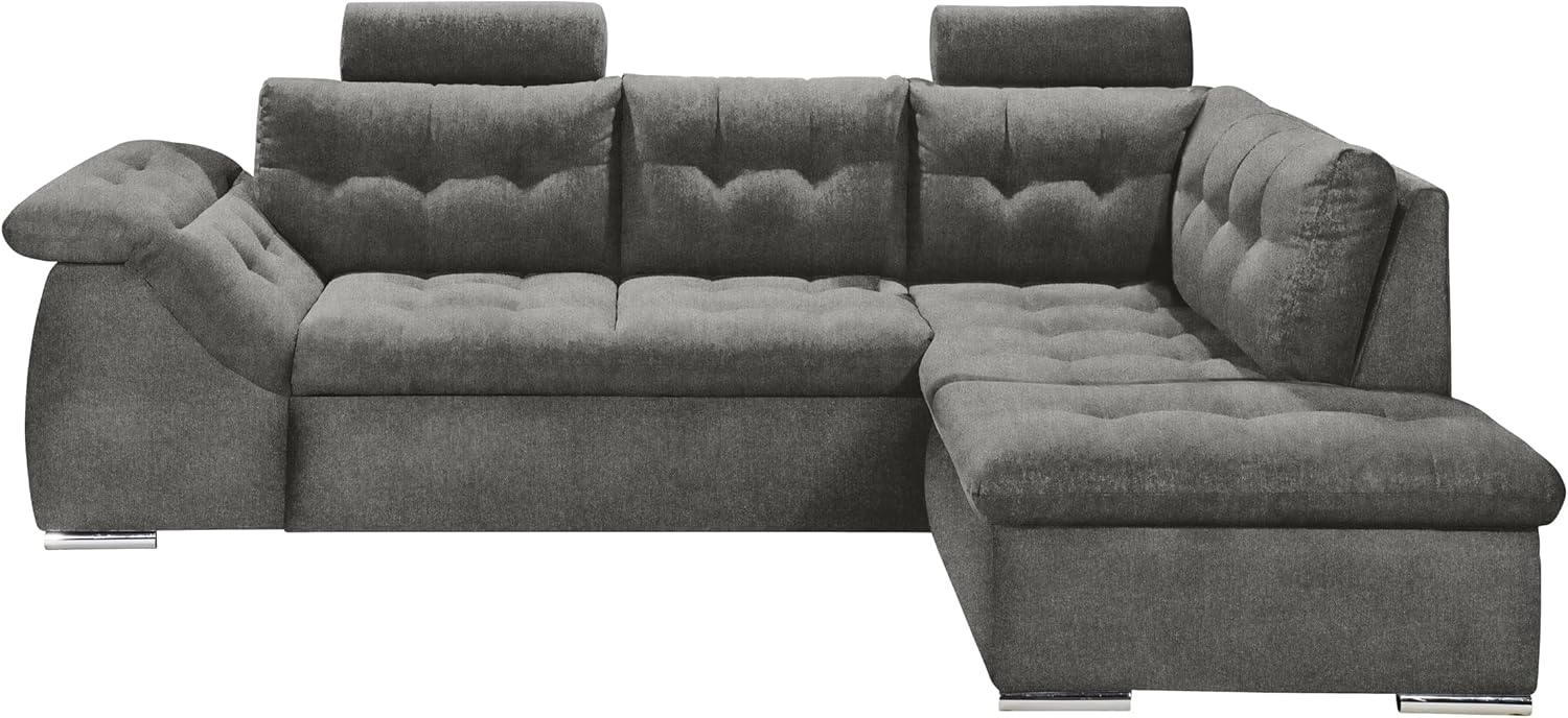 OMAN 2 Ecksofa mit Schlaffunktion, Anthrazit - Moderne Eckcouch in L-Form mit Bettkasten und Armteilverstellung - 283x84 (101) x 193 cm (B/H/T) Bild 1