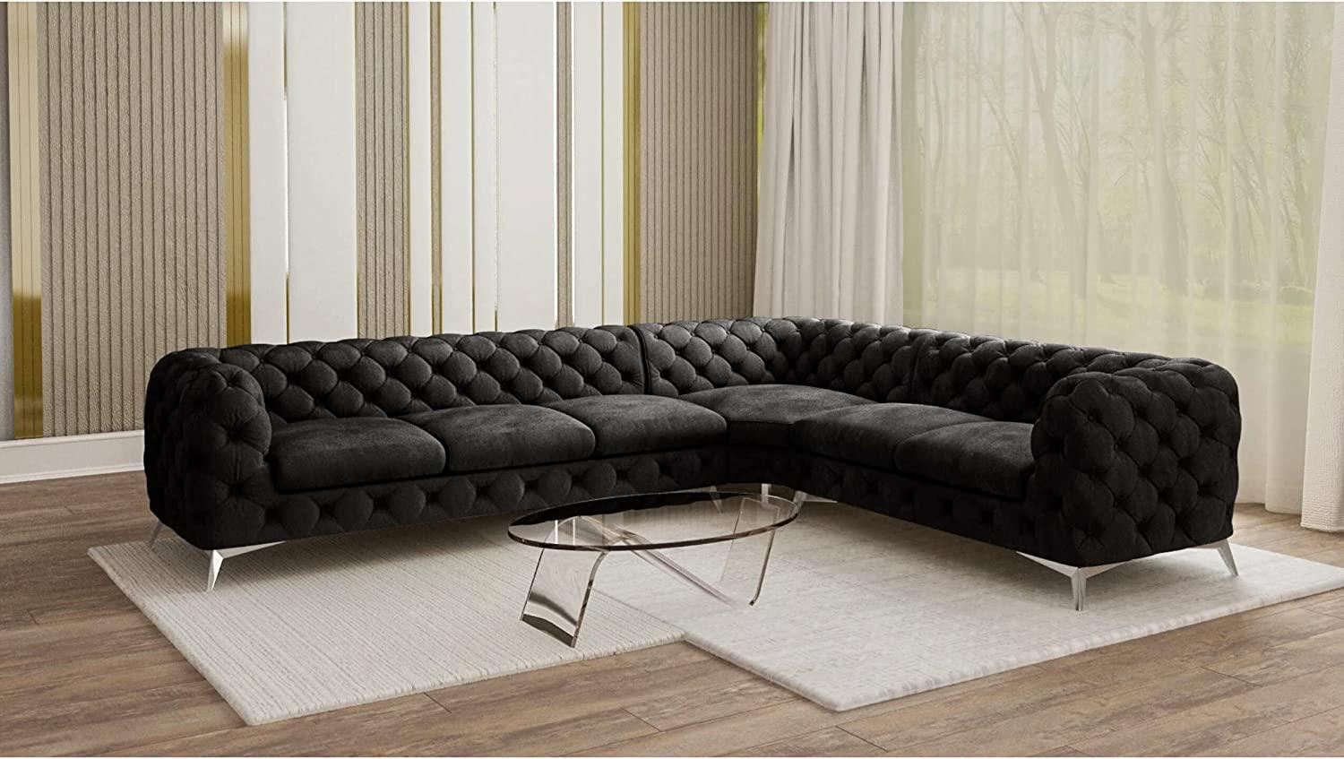 Stylefy Hawana Ecksofa Kunstleder CAYENNE Schwarz Rechts Bild 1