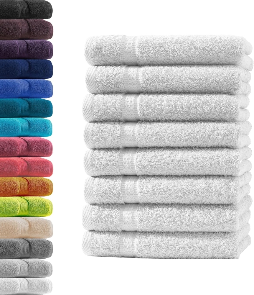 Hometex Premium Textiles Handtuch in Premium Qualität 500 g/m², Feinster Frottier-Stoff 100% Baumwolle, 8x Gästetuch, weich, saugfähig, extra schwer & flauschig - TEST BILD TOP MARKE 2025 Bild 1