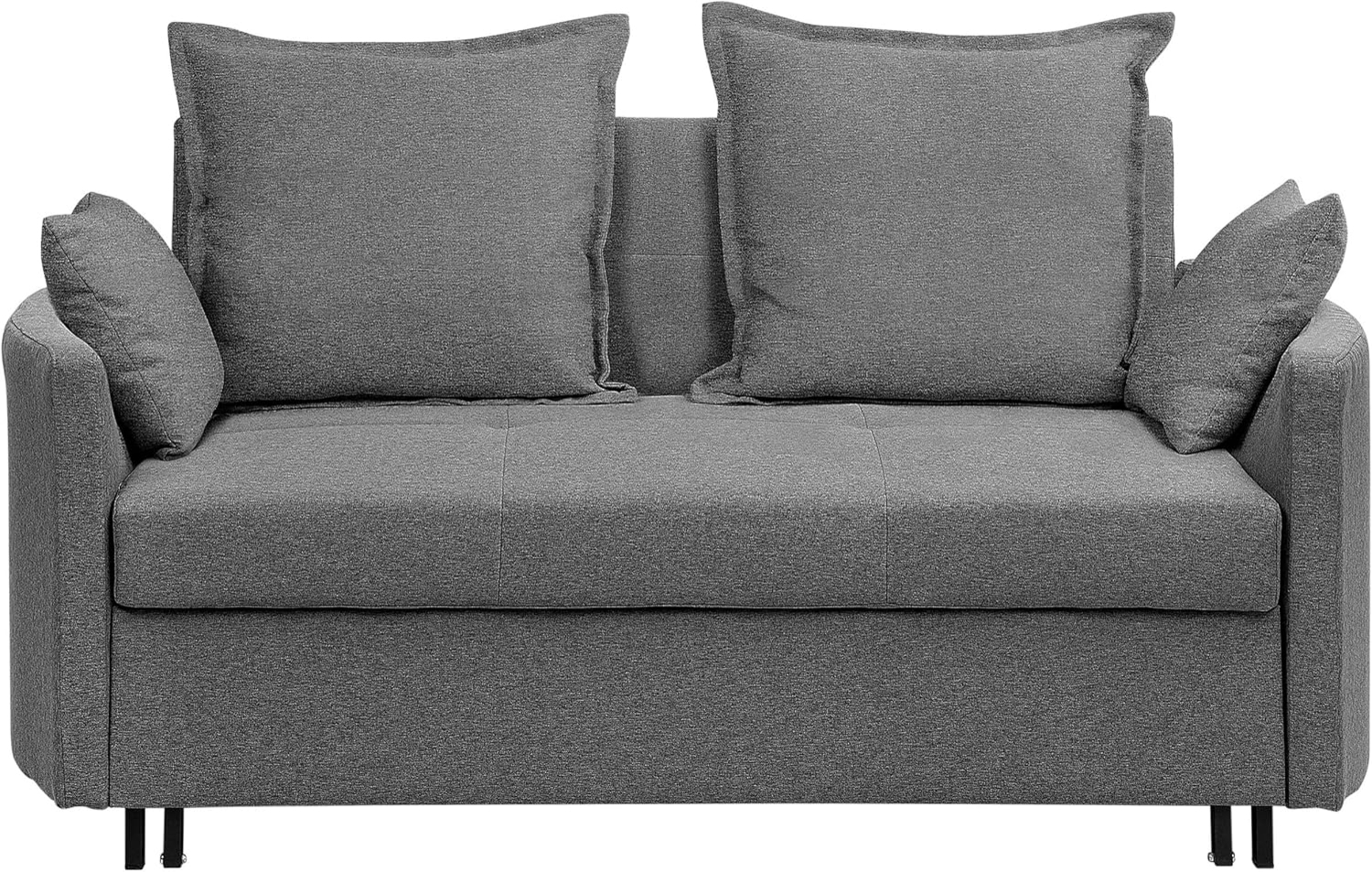 Beliani ' HOVIN' Schlafsofa, 2-Sitzer, Polsterbezug, grau, 166 x 92 x 84 cm (BxTxH) Bild 1