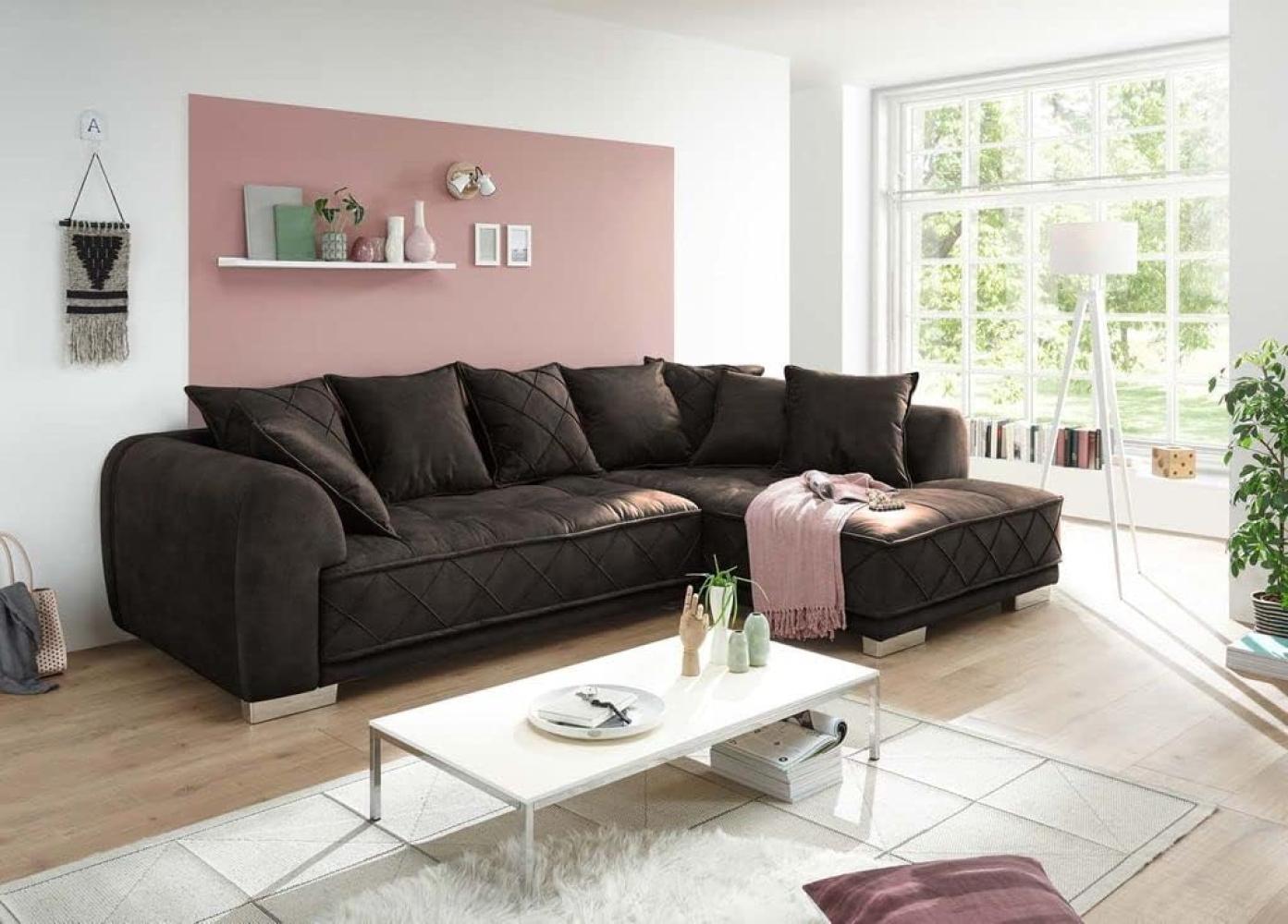 Bega Ecksofa SENTINA L-Sofa Samtoptik espresso inkl. Kissen Bild 1