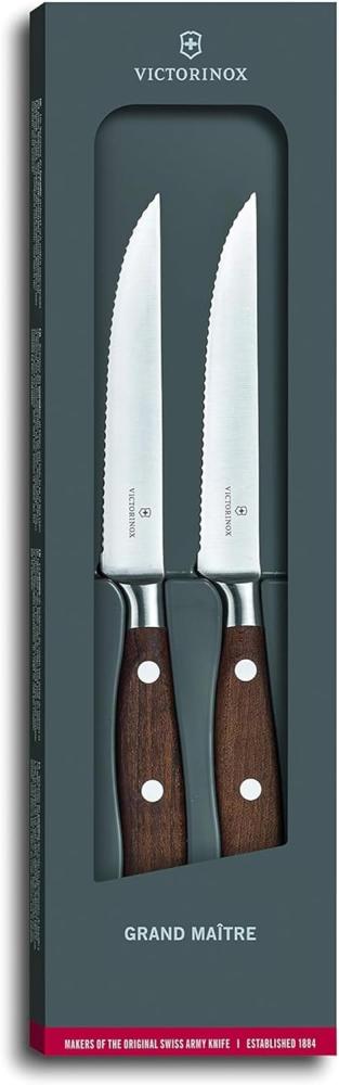 Victorinox 7. 7240. 2W Grand Maître Wood Steakmesser-Set, 2-teilig, Wellenschliff, 12 cm, geschmiedet, Geschenkschachtel, Holz Bild 1