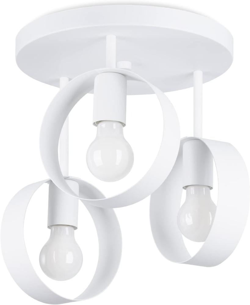 SOLLUX SL. 1136 Deckenleuchte TITRAN 3XE27 60W Stahl weiß L:30cm B:30cm H:34. 5cm dimmbar Bild 1