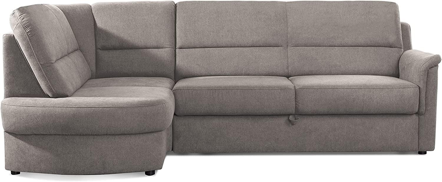 Cavadore Ecksofa Paris mit Federkern / Kleines L-Sofa mit Ottomane / 243 x 87 x 155 / Hellgrau Bild 1