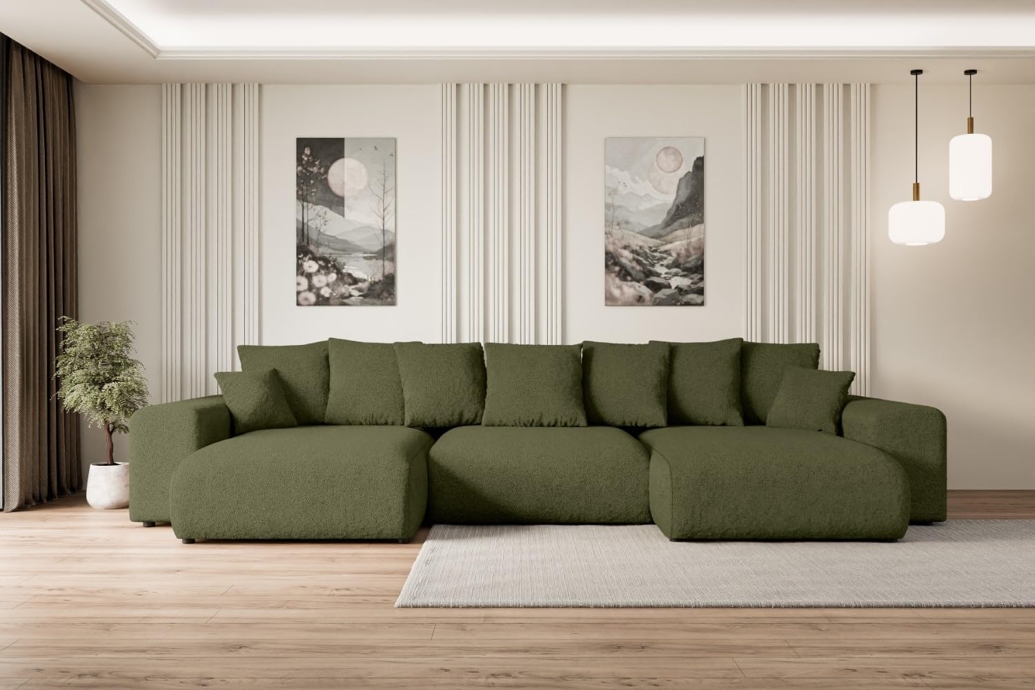 ALTDECOR Wohnlandschaft ESKAR-U, Couch mit Schlaffunktion, Wohnzimmer - Wohnlandschaft, Corner Sofa Bett Eckcouch Couch L-Form Schlafcouch Ausziehbar Bild 1