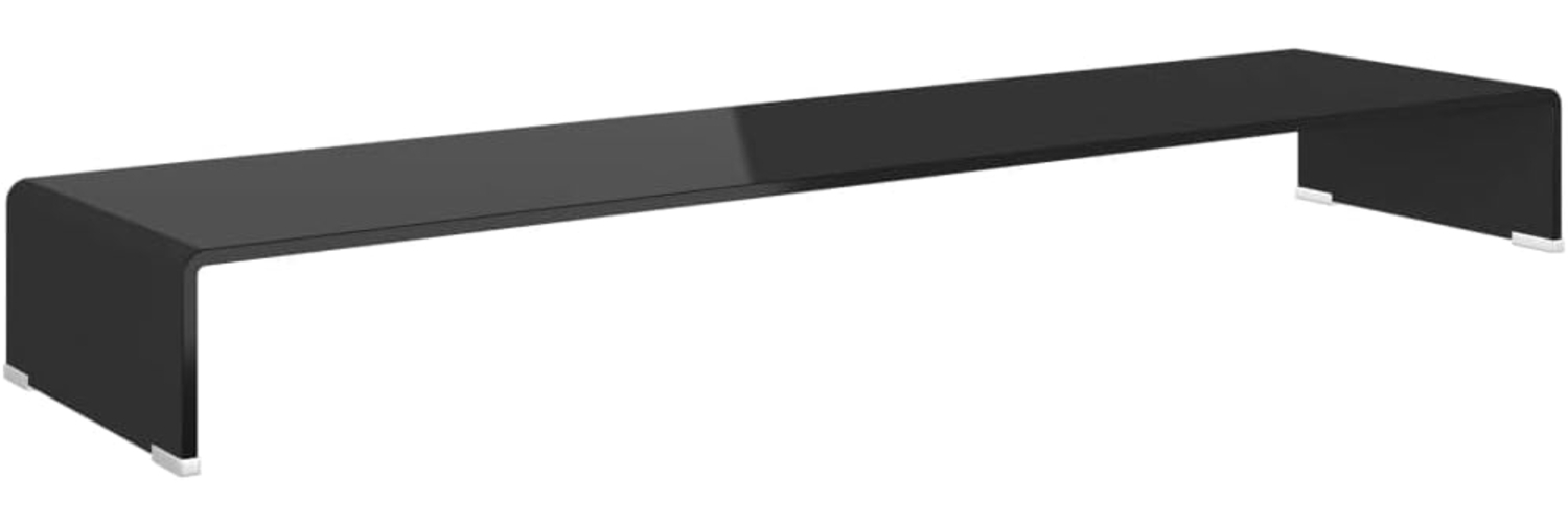 vidaXL TV-Tisch/Bildschirmerhöhung Glas Schwarz 120x30x13 cm 244141 Bild 1