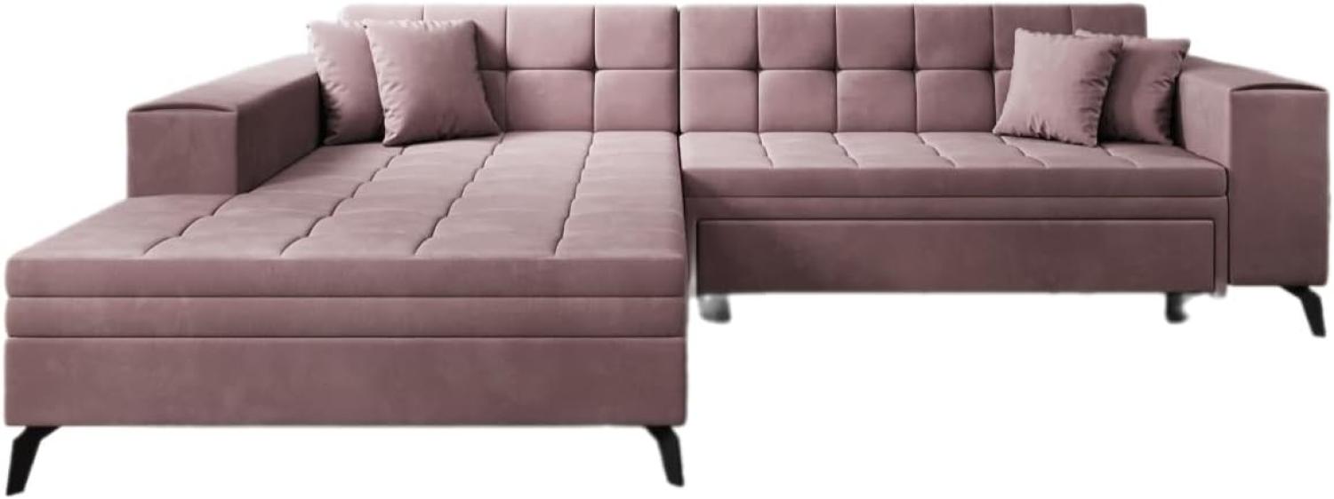 Designer Sofa Frida mit Schlaffunktion Samt Rosé Links Bild 1