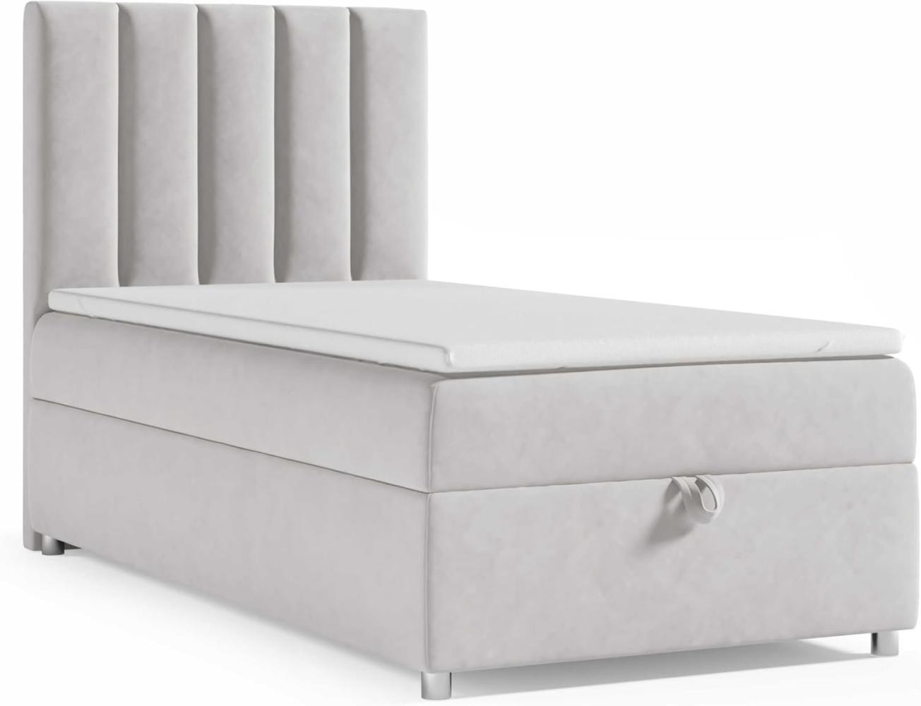 Best for Home Boxspringbett K10 SINGLE mit Bettkasten (Silber 90x200) Bild 1