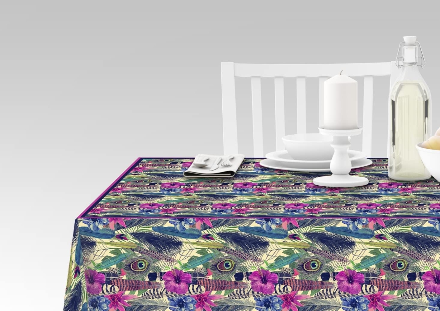 Doge Milano Tischdecke mit Digitaldruck, 100% Made in Italy Rutschfeste Tischdecke für Esszimmer, waschbar und schmutzabweisend, Modell Hermes - Ronald, cm 240x140 Bild 1