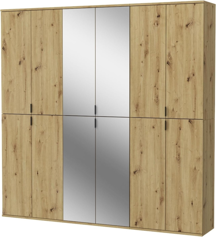 Garderobenschrank mit Spiegel Line-Up in Eiche 183 x 193 cm Bild 1