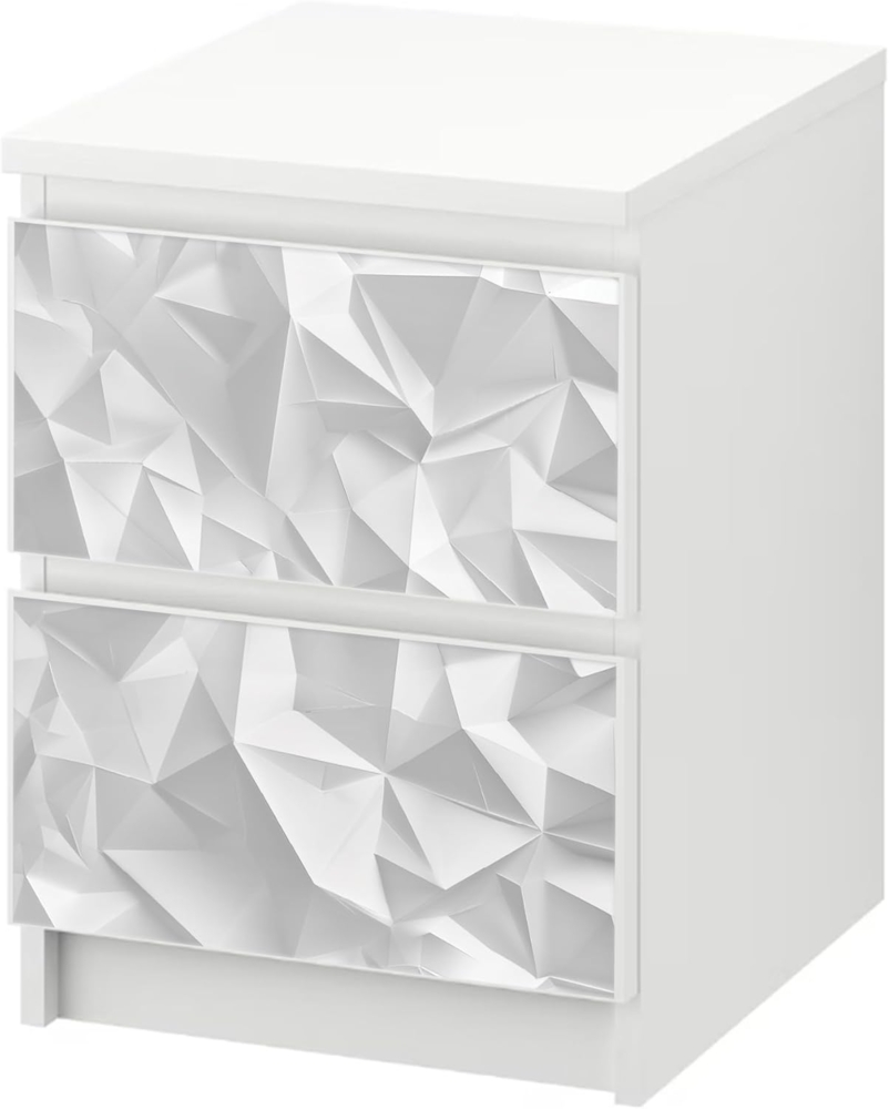 Sunnywall Möbelfolie passend für IKEA Malm Kommode Schrankfolie Aufkleber mit Origami Motiv, blasenfreie selbstklebende Folie (SCHRANK NICHT INKLUSIVE) Bild 1