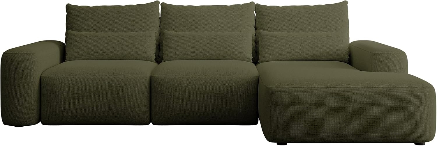 Selsey Sofa Ecksofa Eckcouch Schlafsofa Couch Mit Stauraum Schlaffunktion Pflegeleicht Mit Kissen Lendenkissen L Form Freistehend Rechts Hydrophobe Chenille Olivgrün Carnos Bild 1