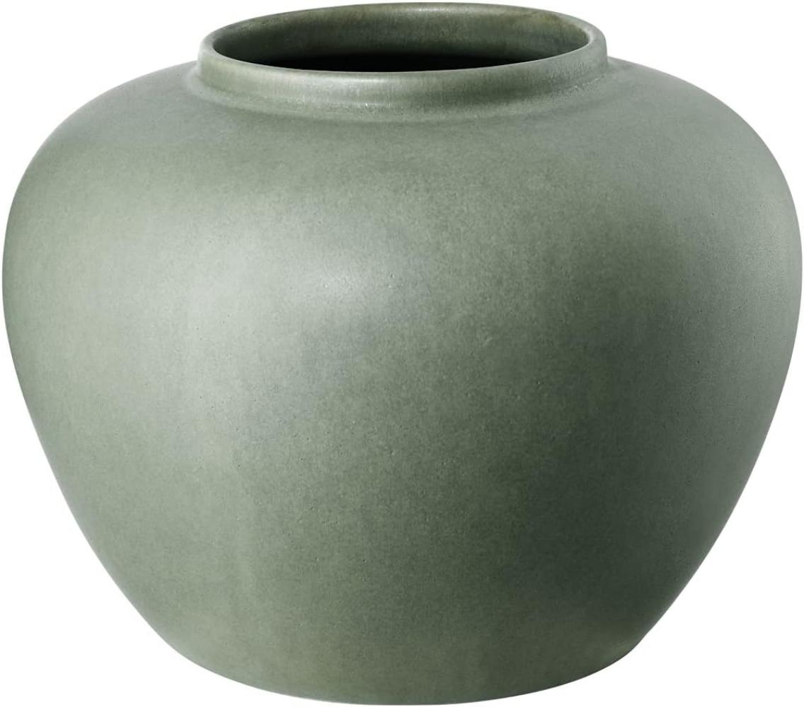 ASA Selection florea Vase moss, Blumenvase, Dekovase, Steingut, Grün, H 18 cm, 80102172 Bild 1