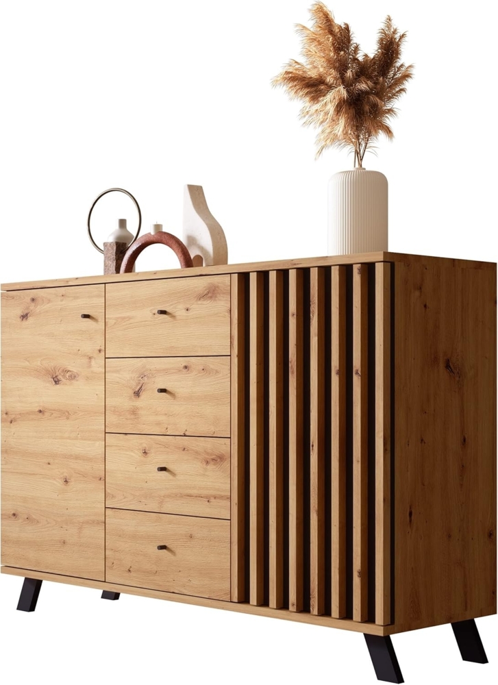 Newroom Sideboard Barea, Wildeiche Sideboard Modern Wandpaneel Vintage Highboard Anrichte Bild 1