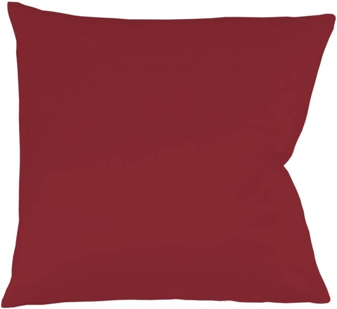 Fleuresse Mako-Satin Kissenbezüge 40x40 cm uni mit RV DP 4580 bordeaux Bild 1