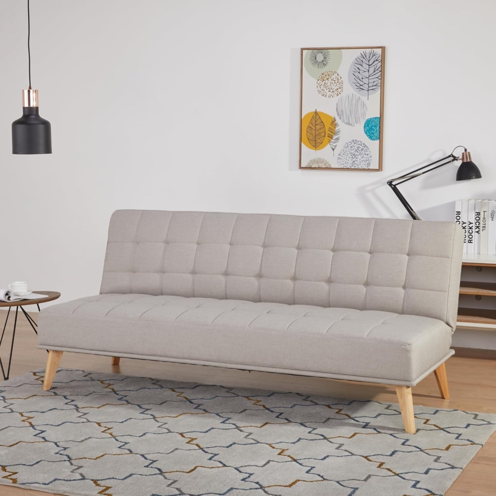 Schlafsofa Pukkila 180x86x81 cm Textil Hellgrau [en. casa] Bild 1