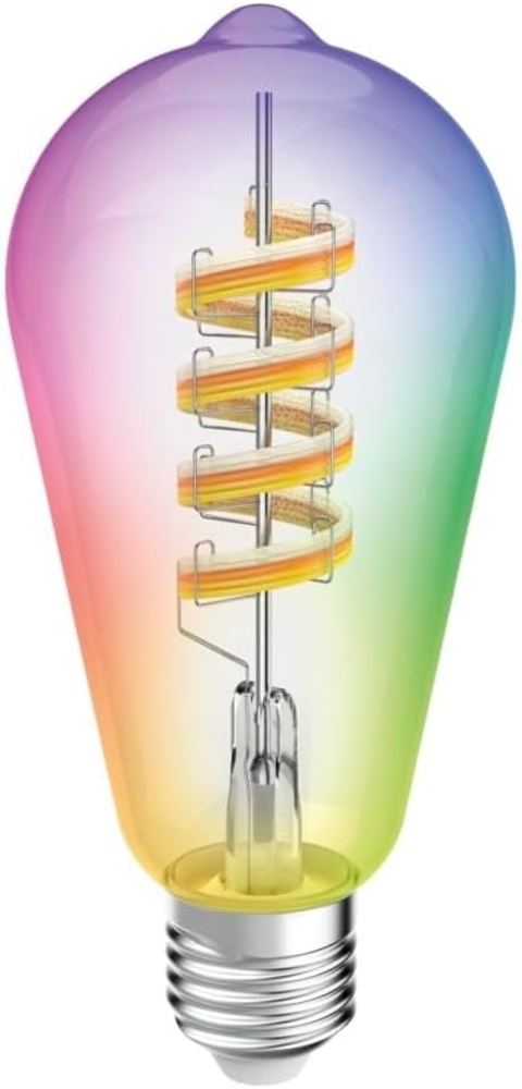 Hama Smarte LED-Lampe, Matter, E27, Retro, Filament ST64, RGBW, dimmbar, mit App Bild 1