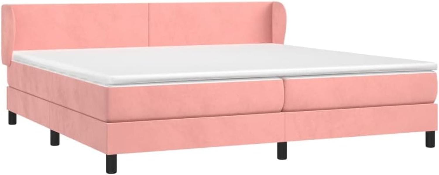 vidaXL Boxspringbett mit Matratze Rosa 200x200 cm Samt, Härtegrad: H2 [3127396] Bild 1