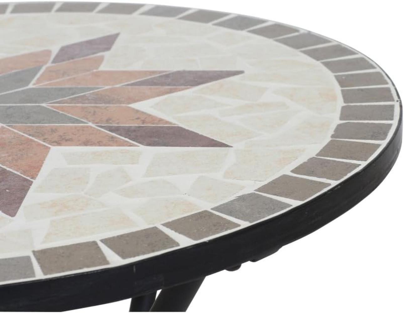 SIENA GARDEN Bistrotisch Stella Ø 60x71 cm 4-Sitzer Keramik in Mosaikoptik Tisch Bild 1