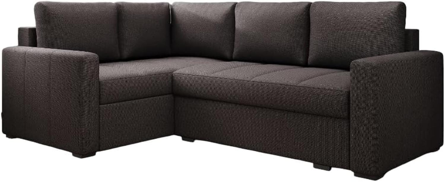 Designer Sofa Cortino mit Schlaffunktion und Stauraum Stoff Dunkelbraun Links Bild 1