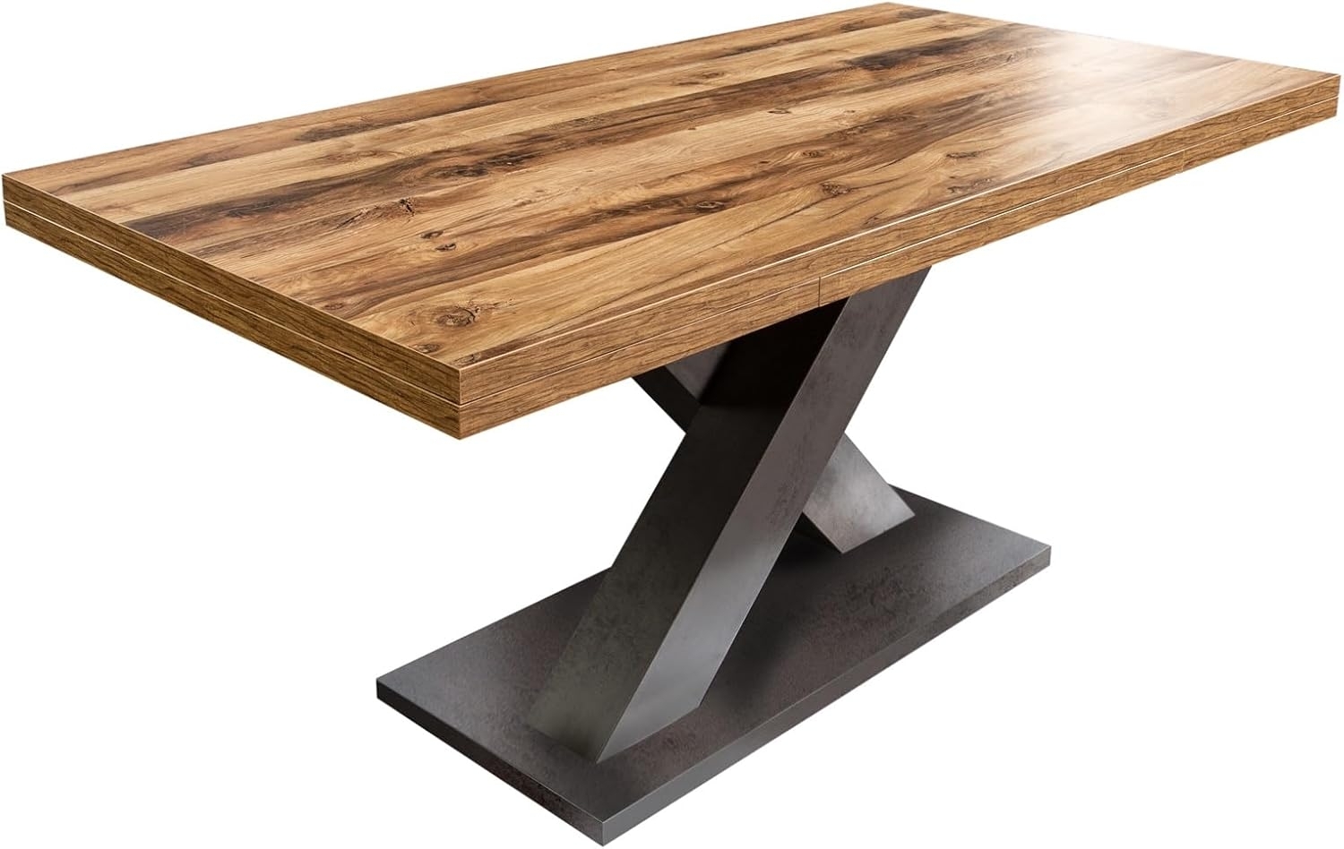 riess-ambiente Esstisch MONTREAL 180-280cm natur/grau – Holz-Design, ausziehbar, Industrial (Einzelartikel, 1-St), verlängerbarer Tisch im Plankeneiche-Look – ideal für 12 Personen Bild 1