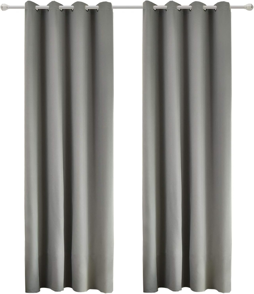 Woltu Vorhang, Ösen (2 St), blickdicht, Leichte Wärmeisolierend Kälteschutz Bild 1