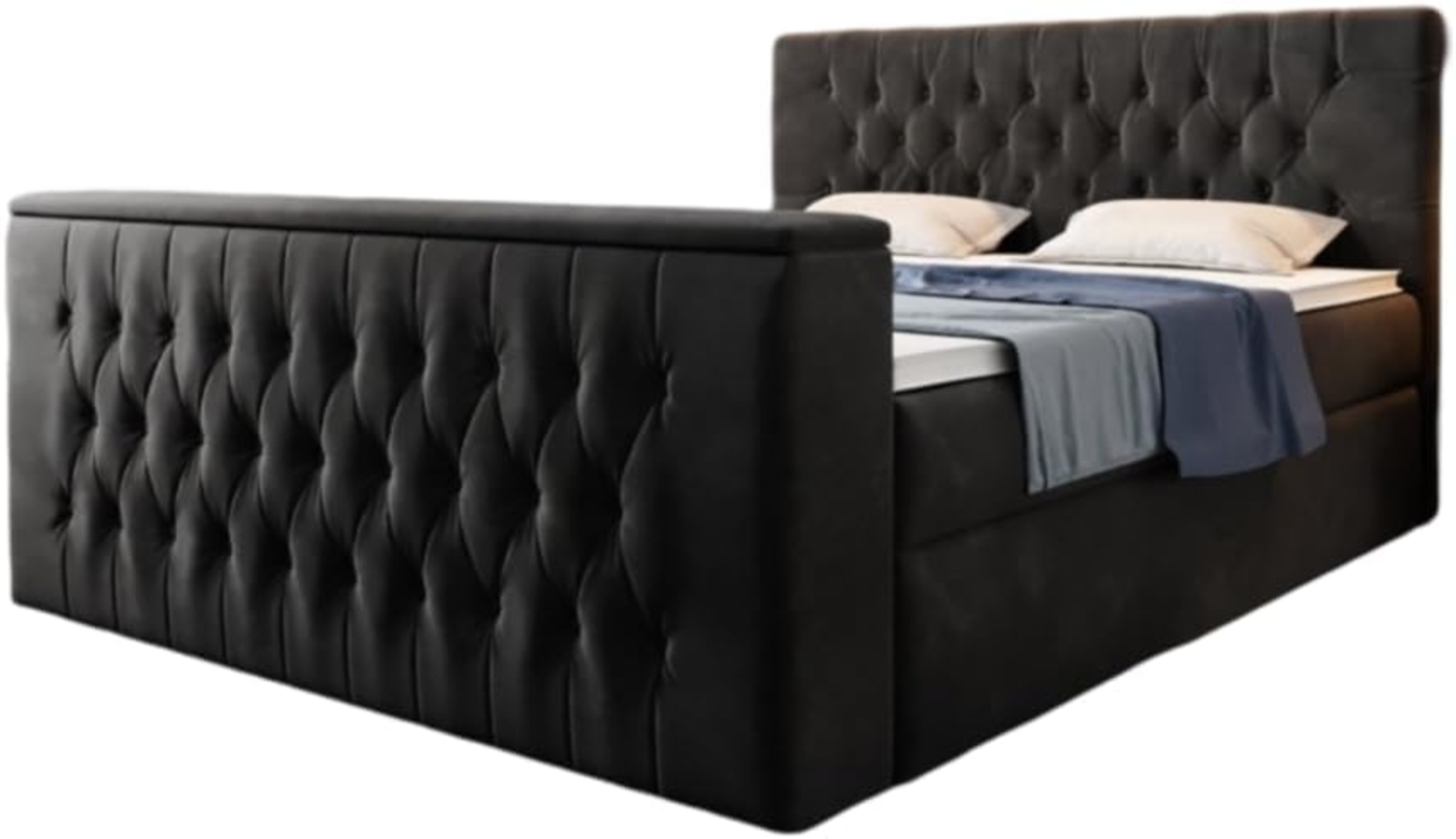 Boxspringbett Velano mit TV Lift und Stauraum 160x200 Schwarz H2 Bild 1