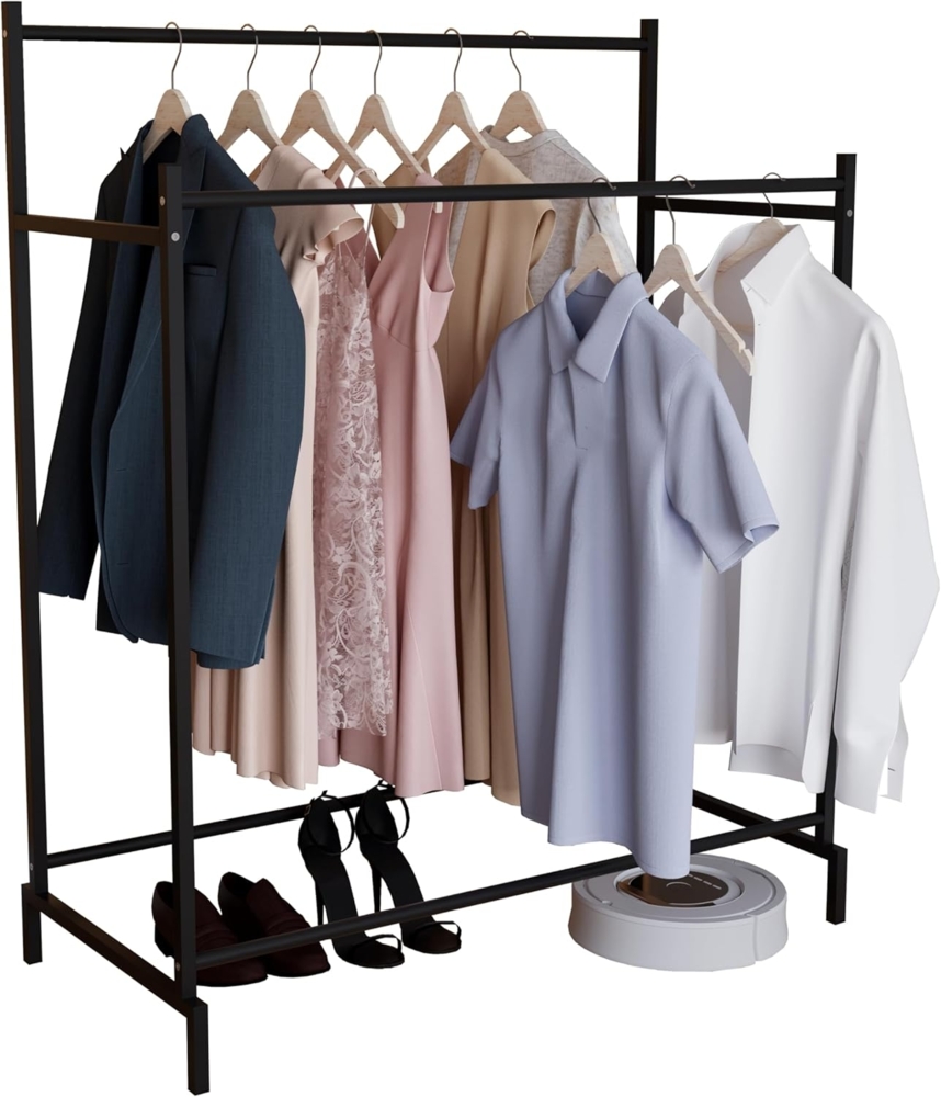 VCM Kleiderschrank Labol L 919467 Schwarz H. 136 x B. 103 x T. 52 cm Bild 1