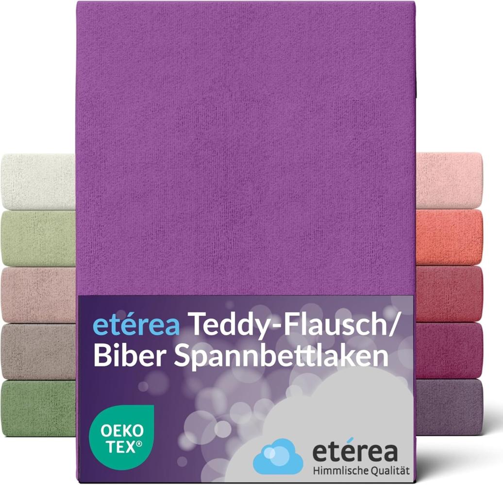 etérea Teddy Flausch Spannbettlaken 140x200 - 160x200 cm Pflaume Bild 1