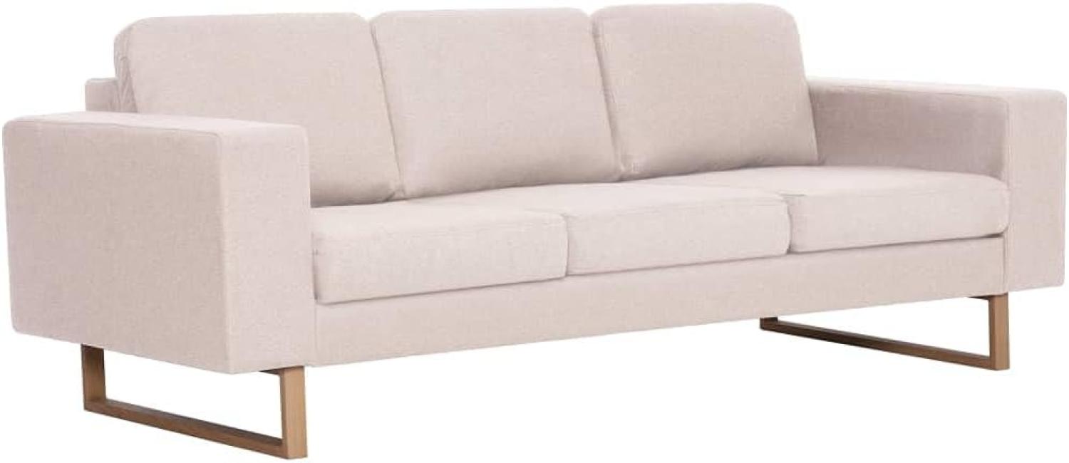 vidaXL 3-Sitzer-Sofa Stoff Cremeweiß [281382] Bild 1