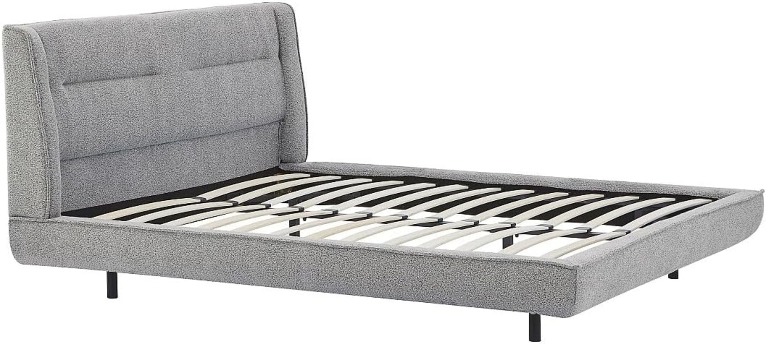 Vente-unique - Bett 160 x 200 cm - Bouclé-Stoff - Grau - ISYDE Bild 1