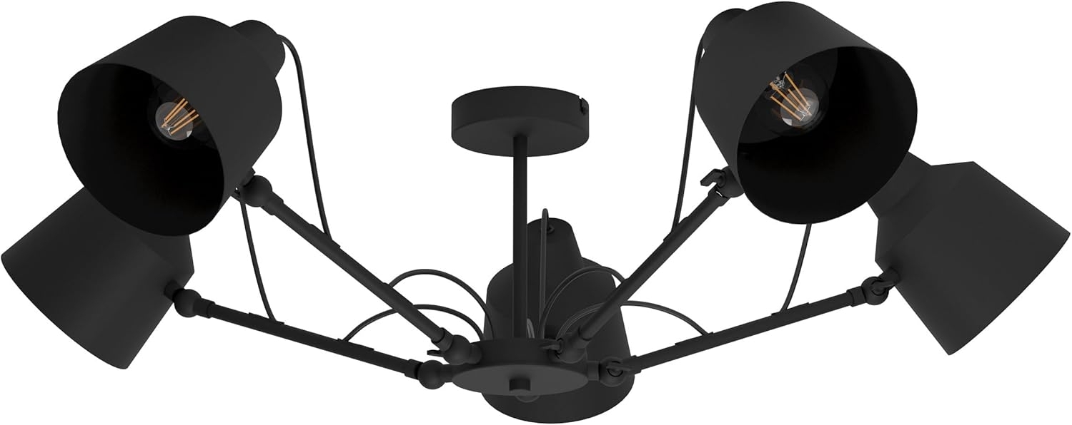 Eglo 99667 Deckenleuchte BASURTU schwarz H:27 Ø:105cm dimmbar Bild 1