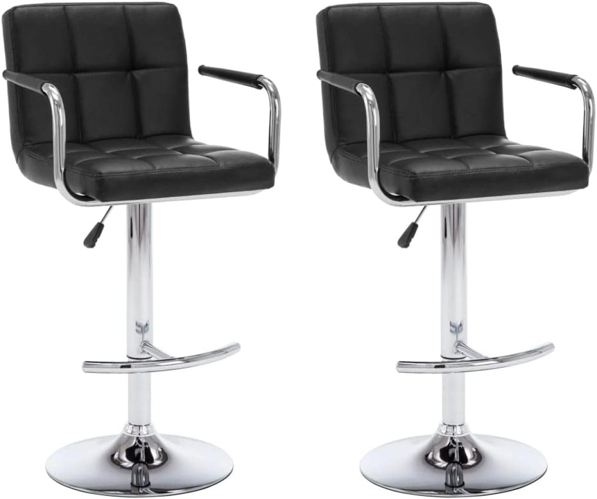 vidaXL Barhocker 2 Stk. Schwarz Kunstleder [323624] Bild 1