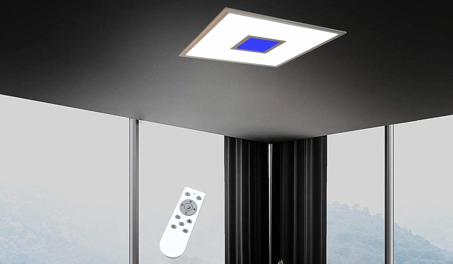 TRANGO LED Panel, 3027 LED Deckenlampe 24 Watt LED Modul - 2400 Lumen *MO* stufenlos dimmbar & Lichtfarbe steuerbar mit Fernbedienung von 3000K-6000K & integrierter RGB Farbwechsel Ambiente Beleuchtung, Deckenleuchte, Wandlampe, Deckenpanel, Wohnzimmer... Bild 1