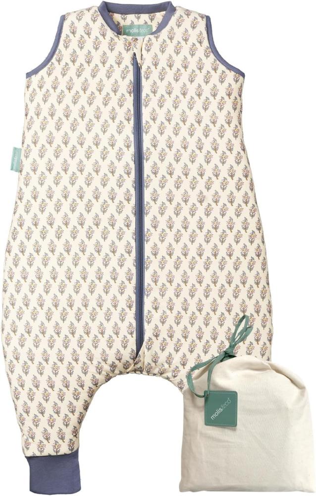 molis&co - Baby Schlafsack mit Füßen 2.5 TOG - Ganzjahres Schlafsack - Babyschlafsack mit Beinen - 100% Baumwolle (Oeko-TEX 100), Winterschlafsack Premium Qualität - White Lily (100 cm) Bild 1