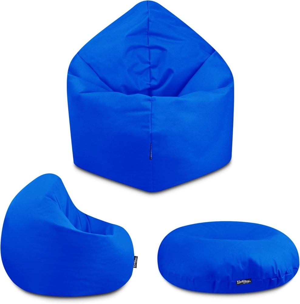 BuBiBag - 2in1 Sitzsack Bodenkissen - Outdoor Sitzsäcke Indoor Beanbag, Blau, Ø 100,0 cm Bild 1
