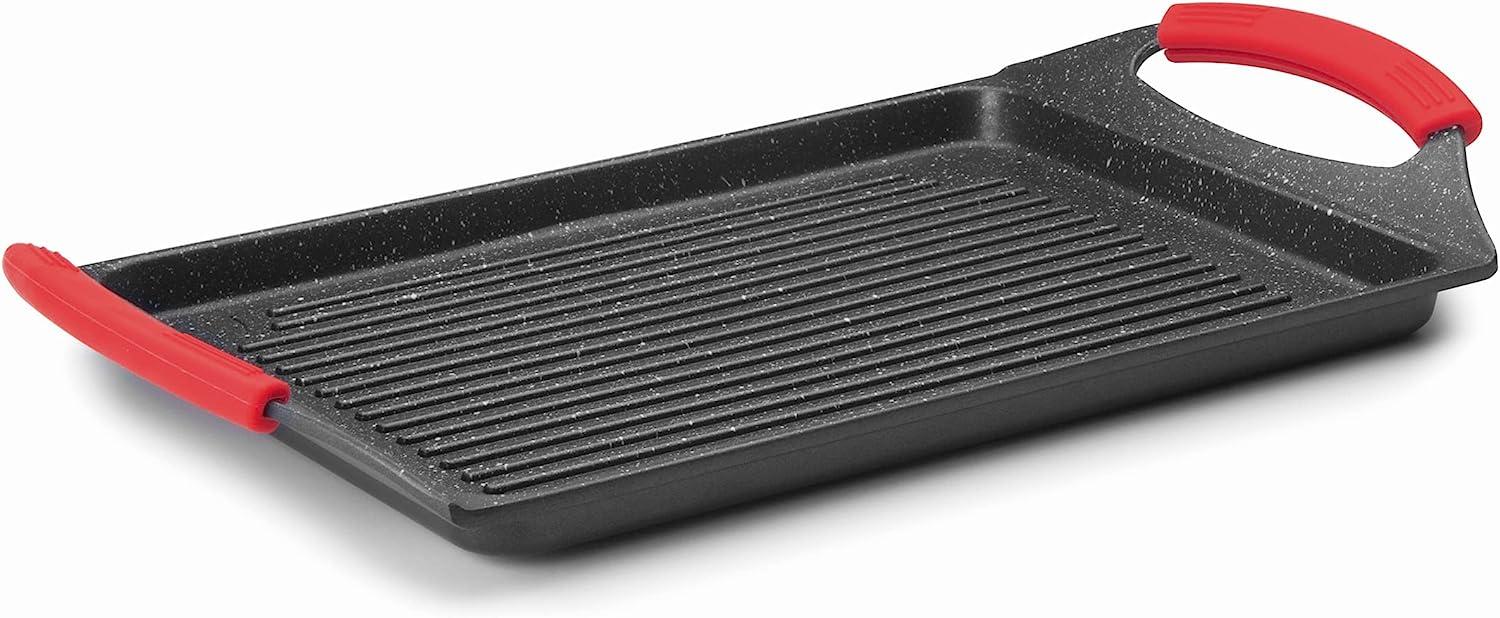 LACOR 24134 Grillplatte aus Aluminiumguss, Eco-Piedra, Schwarz, 45 x 27 x 6 cm Bild 1