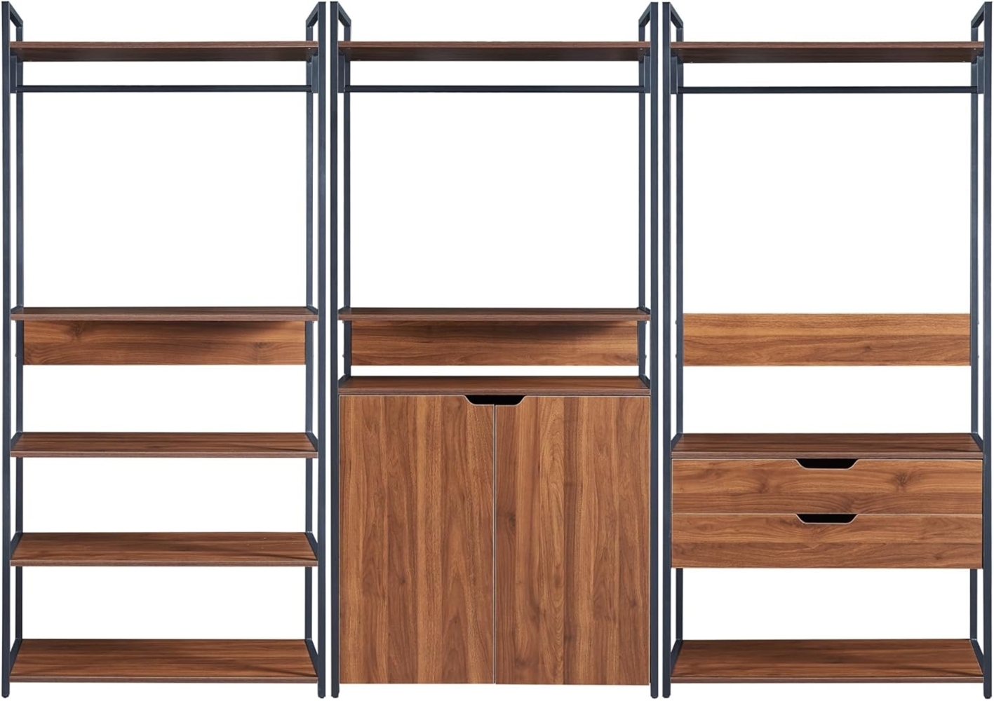 Garderobenständer 3er Set Larem 1 Schrank 2 Schubladen 9 Ablagen [en. casa] Bild 1