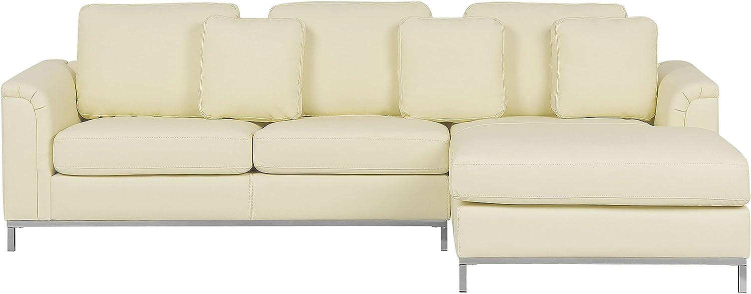 Ecksofa Leder beige linksseitig OSLO Bild 1