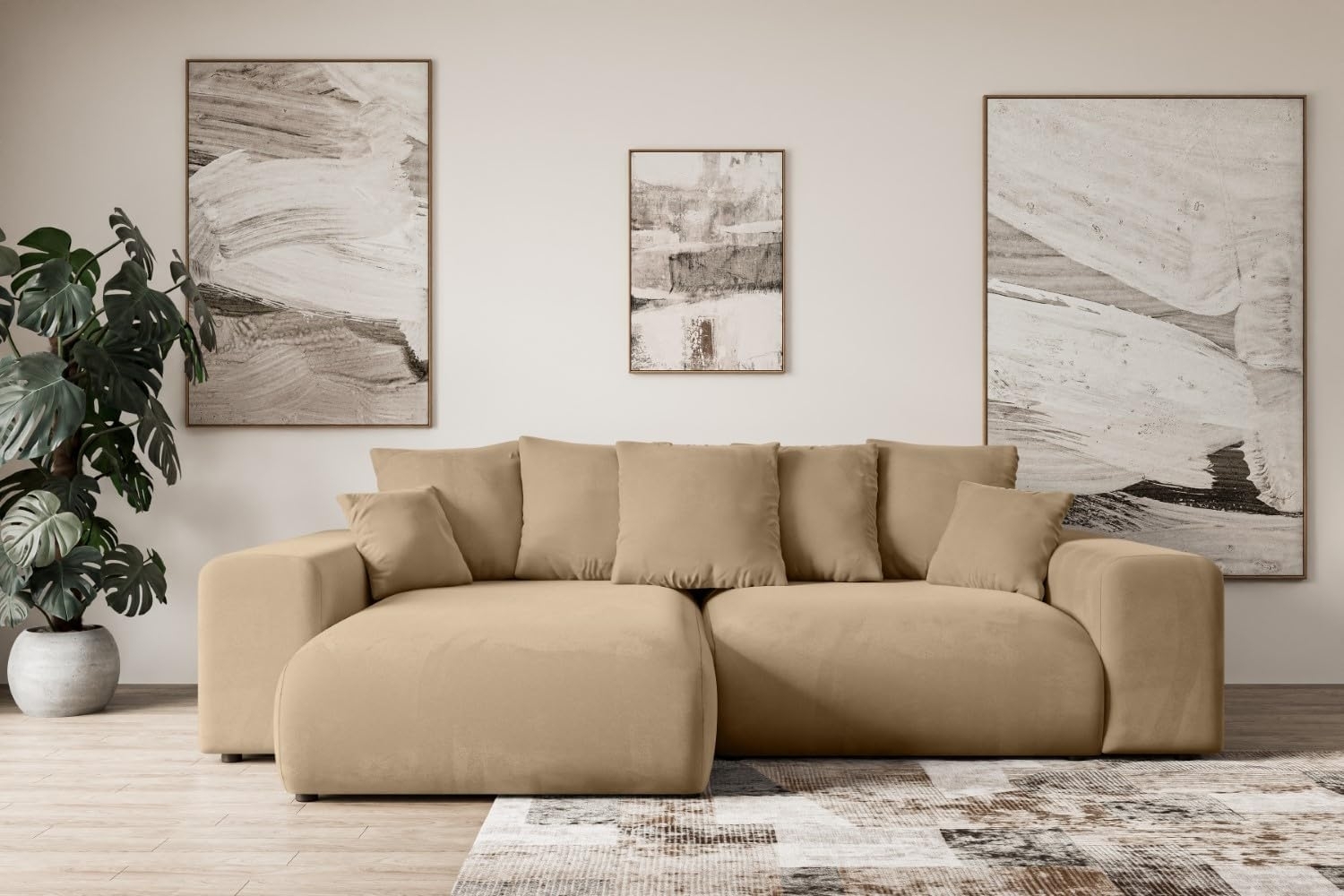 ALTDECOR Ecksofa ESKAR-L, Couch mit Schlaffunktion, Wohnzimmer - Wohnlandschaft, Corner Sofa Bett Eckcouch Couch L-Form Schlafcouch Ausziehbar Bild 1