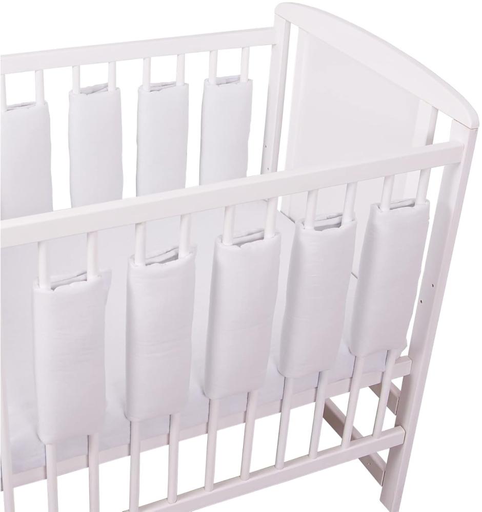 Bello24 - Universeller Babybett Gitterschutz mit Klettverschluss aus 100% Baumwolle 38x30cm, Weiß Bild 1