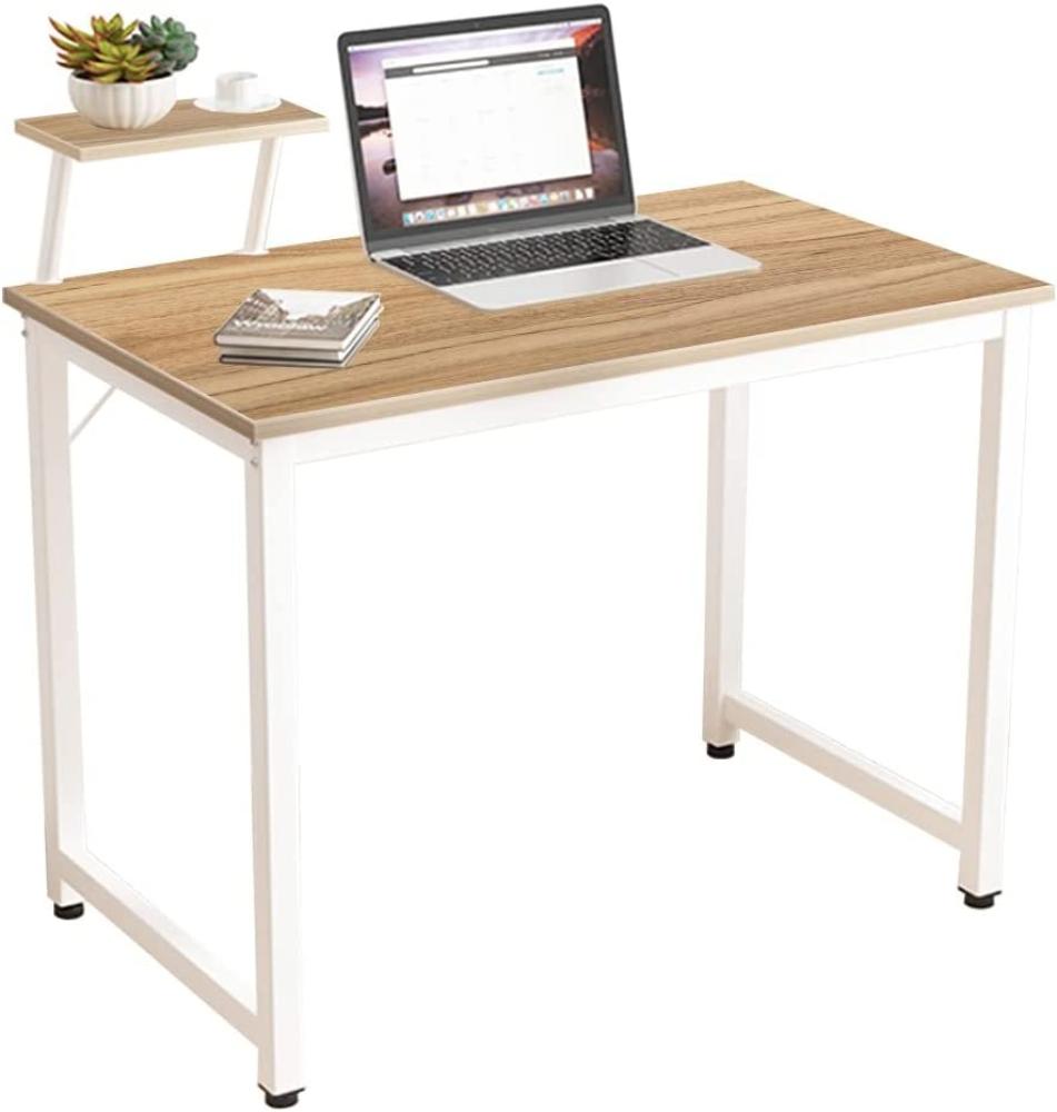 sogesfurniture Computertisch 100cm Schreibtisch Arbeitstisch Bürotisch PC Laptop Tisch Esstisch für Zuhause Büro Schlafzimmer, Einfache Montage, Eiche WK-JK100-OK-BH Bild 1