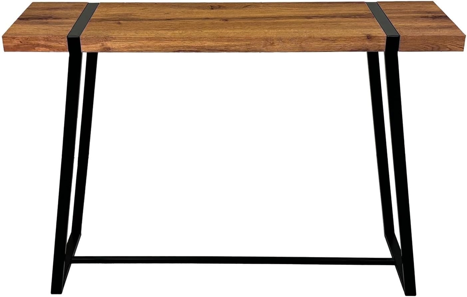 DRW Konsolentisch aus Metall und Deckel, Schwarz und Natur, 110 x 30 x 80 cm Bild 1