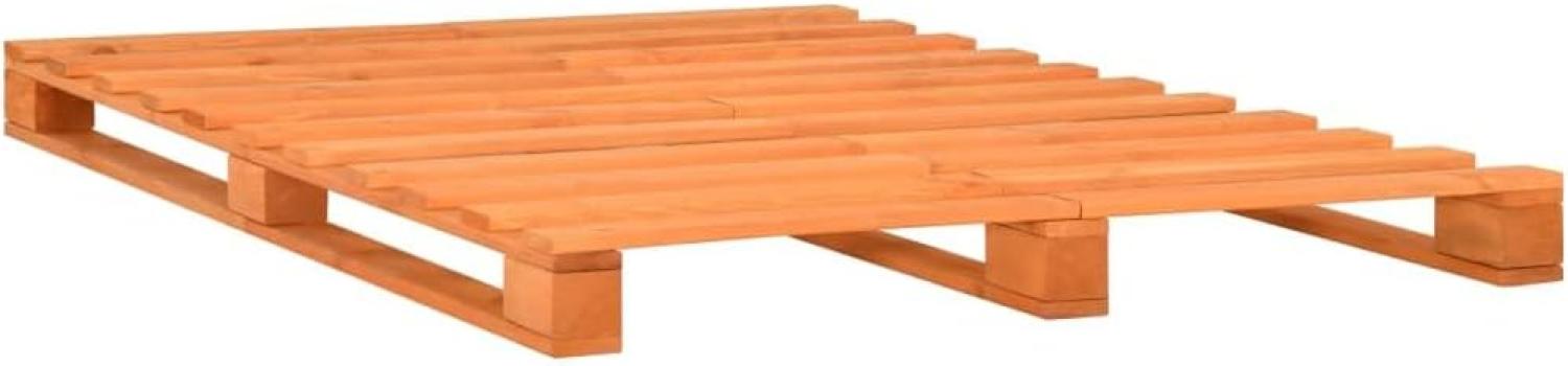 vidaXL Palettenbett Braun Massivholz Kiefer 200×200 cm 285268 Bild 1