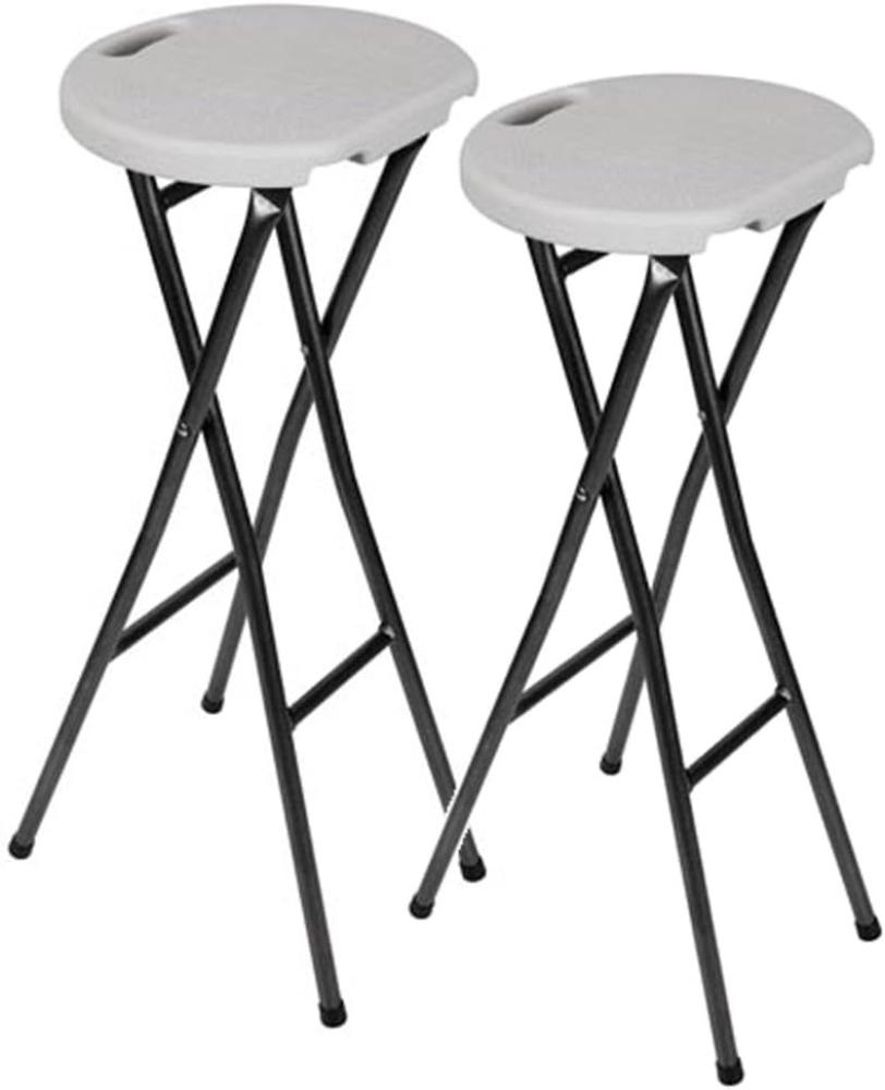 2er Set Barstuhl Hocker, witterungsbeständig, Stahlrahmen, Höhe: 80cm Bild 1