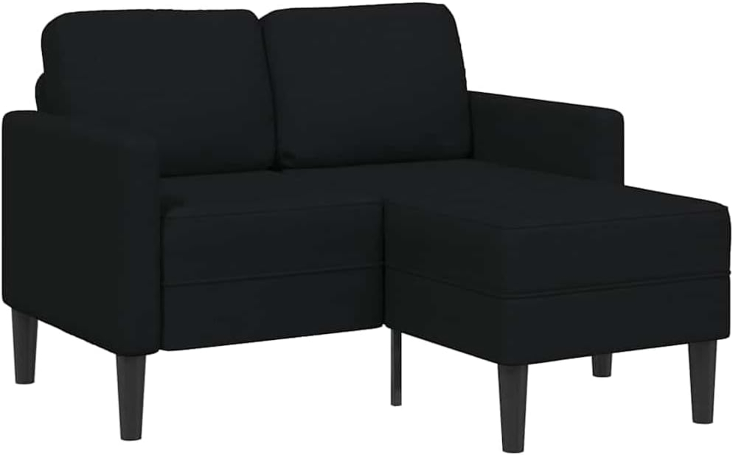 vidaXL 2-Sitzer-Sofa mit Chaiselongue L-Form Schwarz 125 cm Stoff 4107063 Bild 1