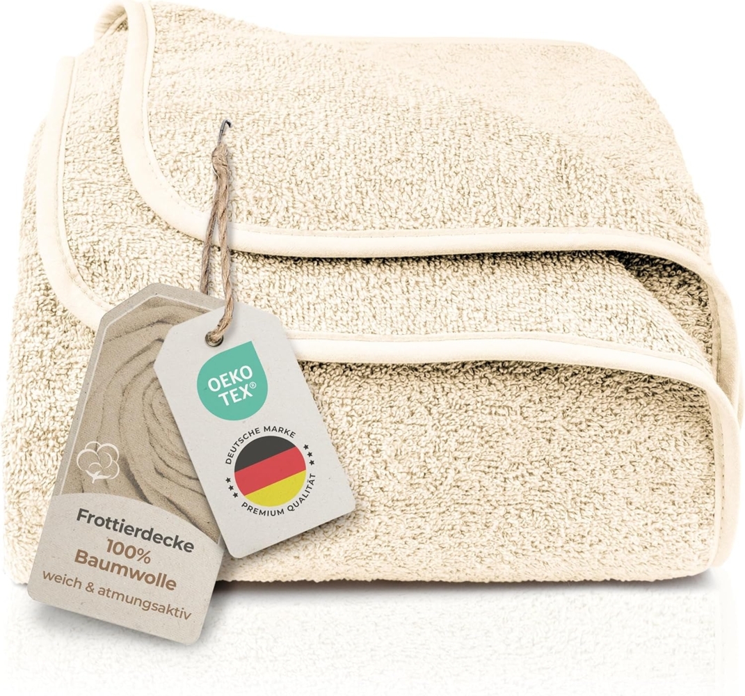 Wohndecke LAYNENBURG Frotteedecke Baumwolle 150x200 cm – Sommer & Sofa, Laynenburg, Baumwolldecke als Sommer, Bett-Überwurf, Couch-Überwurf, Sofa-Decke Bild 1