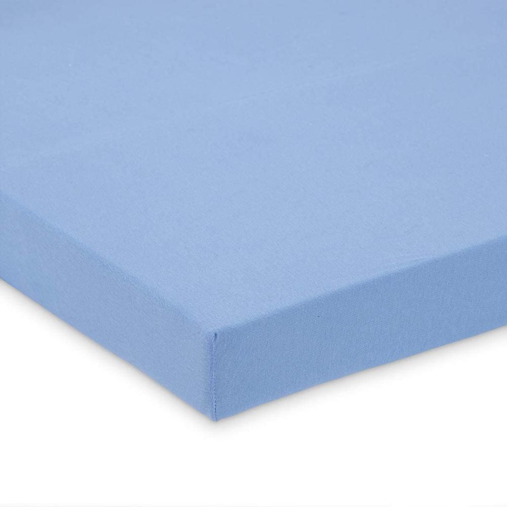 FabiMax BIO Jersey Spannbettlaken für Laufgitter 100x100 cm, blau Bild 1