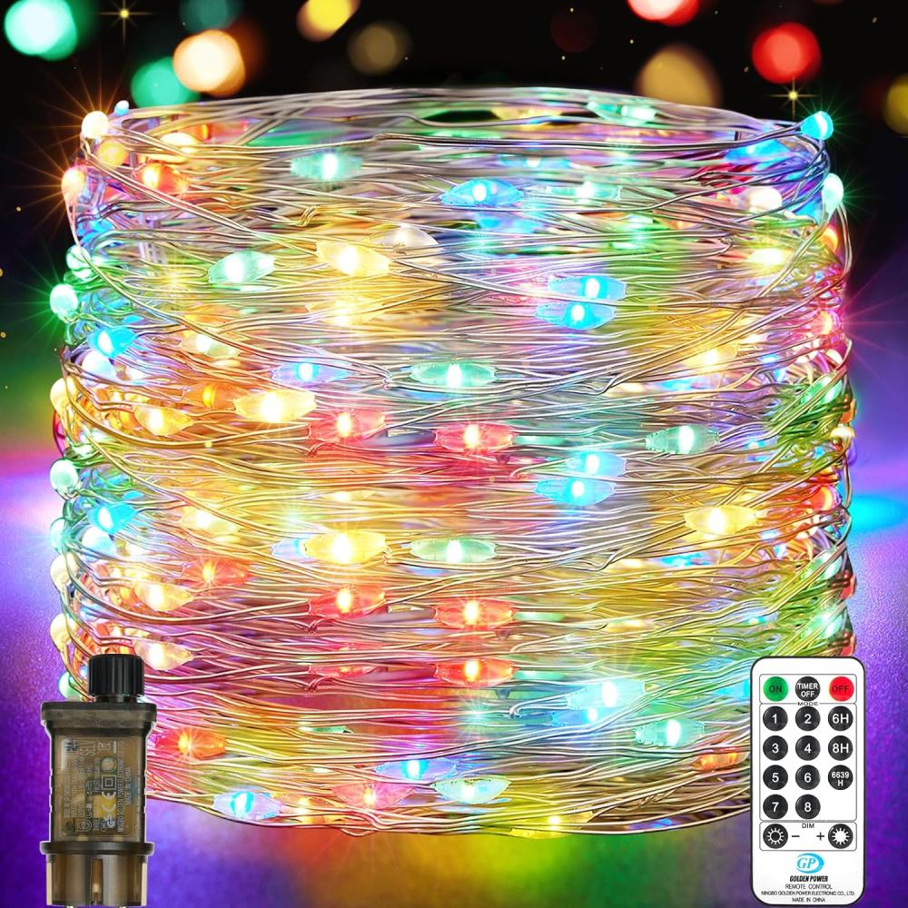 LED Lichterkette Innen, 23M 200 Led lichterketten Strombetrieben mit Stecker, Wasserdicht Timer 8 Programm für Außen Innen Weihnachten Hochzeit Halloween Zimmer Party Deko (1 Stück, Bunt) Bild 1